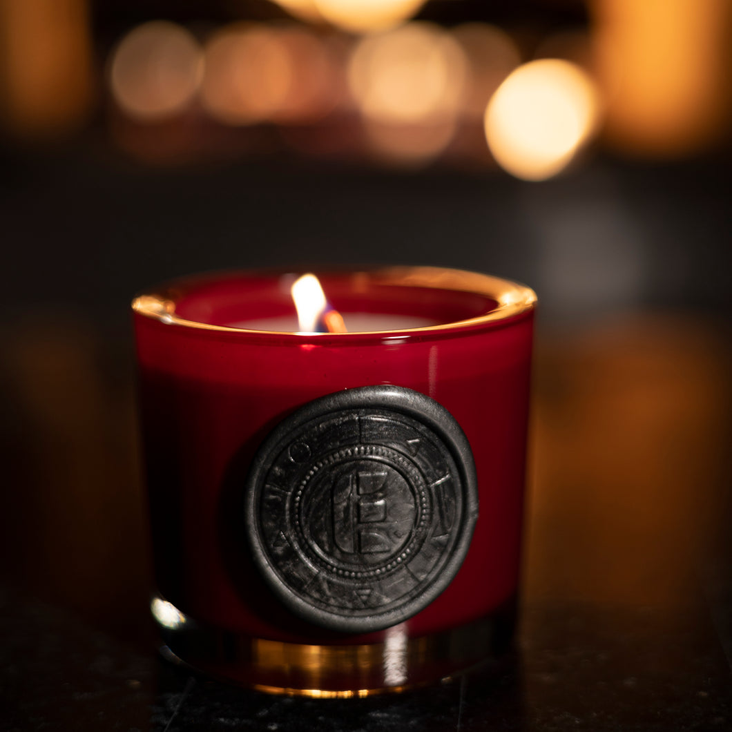 Fireside Coconut & Beeswax Candle - Dark Red